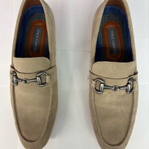 Vince Camuto Men's Beige Suede Loafers